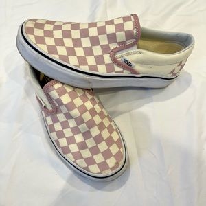 Checkerboard Slip-On Vans - Pink